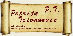 Petrija Trivanović vizit kartica